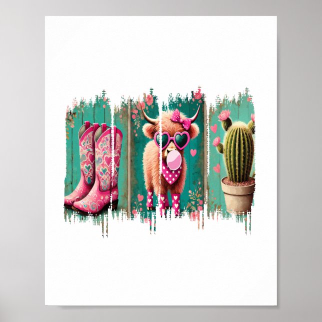 Rosa Cowgirl Valentine, Heart Poster (Framsidan)