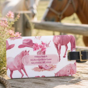 Rosa Cowgirl-Västerländsk Bagagebricka
