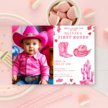 Rosa cowgirl Vilda västern 1:a Rodeo födelsedagsfe
