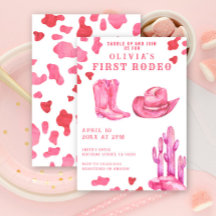 Rosa cowgirl Vilda västern 1:a Rodeo födelsedagsfe