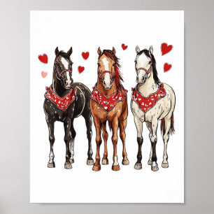 Rosa Cowgirl Westernare Valentine Horse Kärlek för Poster