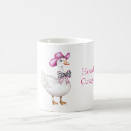 Rosa Cowgirlhatt Ko Print Båg Gås Kaffemugg