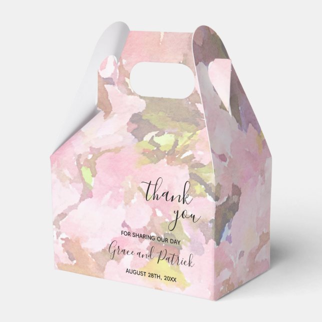 Rosa Crabapples-Blommar Bröllopsruta Presentaskar (Framsidan Sidan)