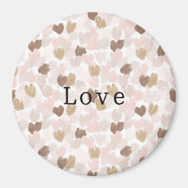 Rosa Crämbruna Hjärtans Kärlek Magnet