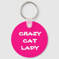 Rosa Crazy Cat Dam Keychain