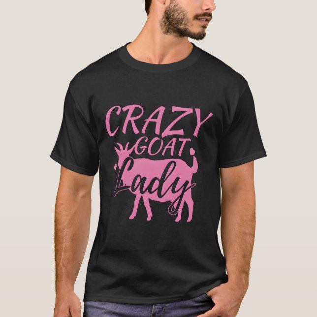 Rosa Crazy Goat Dam Heart Kärlek Design Funny Gift T Shirt (Framsida)