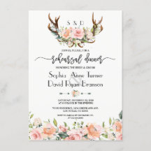 Rosa Cream Blommigt Antlers Rehearsal Middag