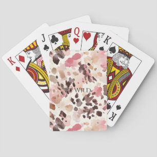 Rosa Cream Brown Leopard Casinokort