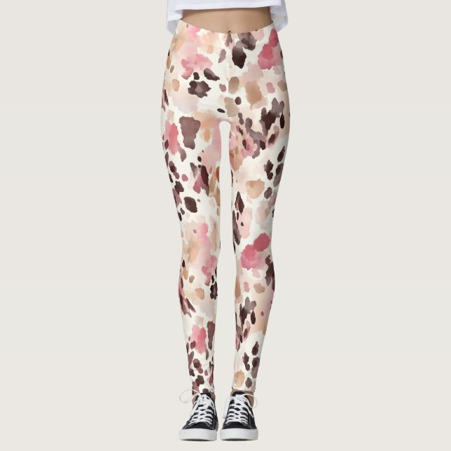 Rosa Cream Brown Leopard Leggings (Framsida)