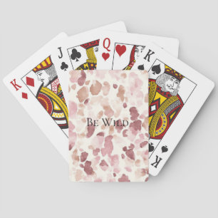 Rosa Cream Chocolate Brown Abstrakt Leopard Animal Casinokort
