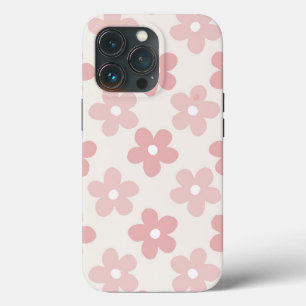 Rosa Cream Daisy Flowers Retro Mönster