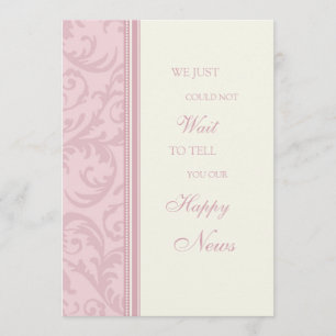 Rosa Cream Elopement Announcement Cards Meddelande