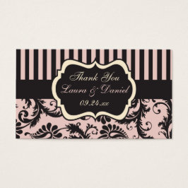  Rosa, Cream, Grått Damask Wedding Favor Tagg Visitkort