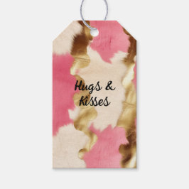 Rosa Cream Guld Cowhide Presentetikett