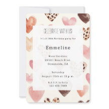 Rosa Cream Hearts Leopard Birthday