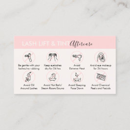 Rosa Cream Lash Hiss och Tint Aftercare Post Visitkort