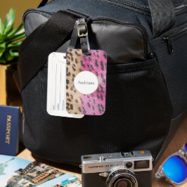 Rosa Cream Leopard Animal Gnistra Bagagebricka