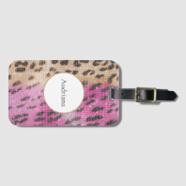Rosa Cream Leopard Animal Gnistra Bagagebricka