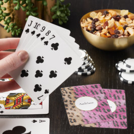 Rosa Cream Leopard Animal Gnistra Casinokort