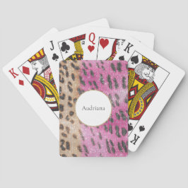 Rosa Cream Leopard Animal Gnistra Casinokort