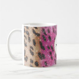 Rosa Cream Leopard Animal Gnistra Kaffemugg