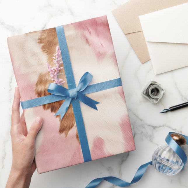 Rosa Cream White Animal Presentpapper (Gifting)