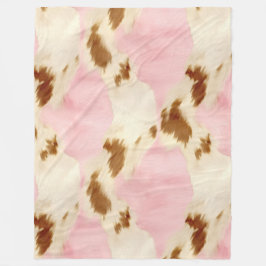 Rosa Cream White Brown Cowhide Fleecefilt