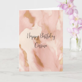 Rosa Cream White Guld Cowhide Kort