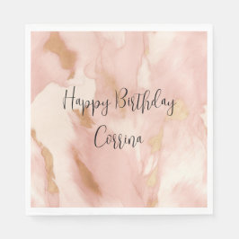  Rosa Cream White Guld Cowhide Pappersservett