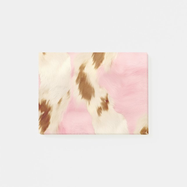  Rosa Cream White Guld Cowhide Post-it Block (Framsida)