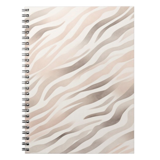 Rosa Cream Zebra Animal Print Anteckningsbok (Framsidan)