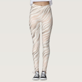 Rosa Cream Zebra Animal Print Leggings