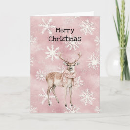 Rosa Crème Dov Hjälm Snöflingor Jul Kort