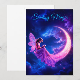 Rosa Crescent måne fairy talg starry himmel art Meddelande