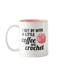 Rosa Crochet och kaffetråd