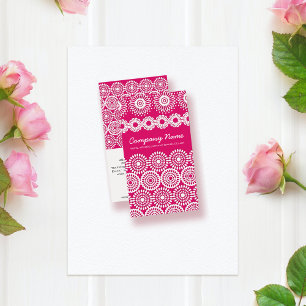 Rosa Crochet Snöre Flowers Affärskort Visitkort
