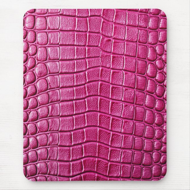 Rosa Crocole Alligator Skin Faux Leather Skriv ut Musmatta (Framsidan)