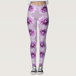 Rosa Crocus Flowers Blommar Leggings