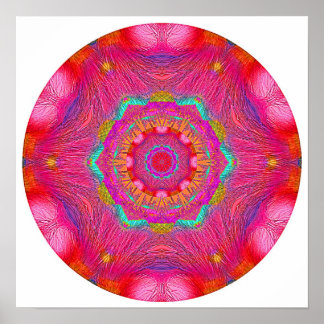 Rosa Crystal Mandala Poster
