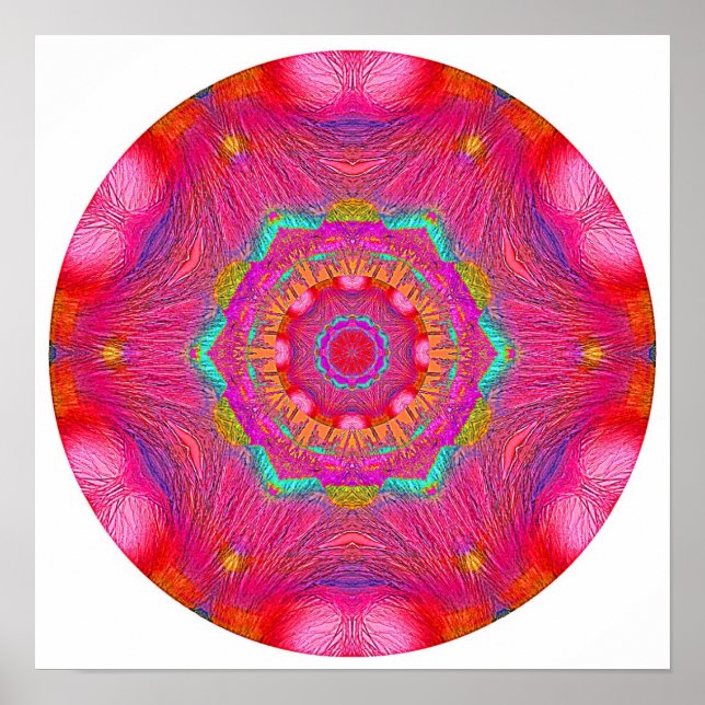 Rosa Crystal Mandala Poster (Framsidan)