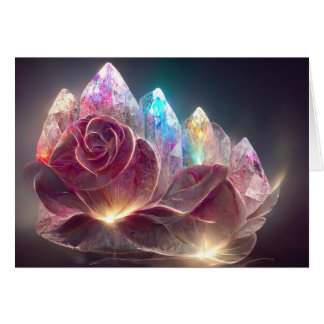 Rosa Crystal Ro Hälsningskort