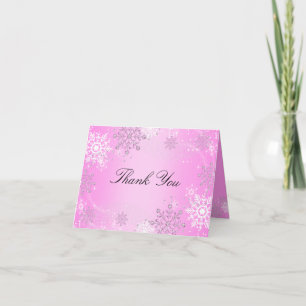 Rosa Crystal Snowflake Winter Wonderland Tack Kort