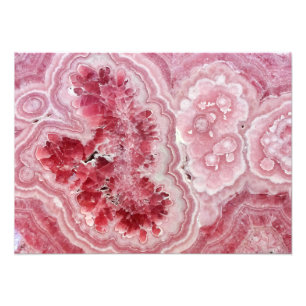 Rosa Crystals Geode Fototryck