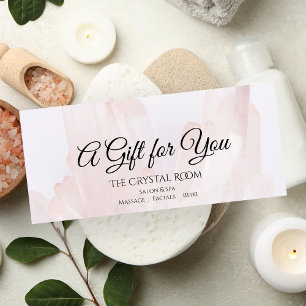 Rosa Crystals Spa Salon Gift-certifikat Reklamkort