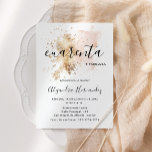 Rosa Cuarenta y Fabulosa Cumpleaños Inbjudningar<br><div class="desc">Esta invitación de 40 cumpleaños presenta un salpicón de acuarela rosa y dorado, junto con una kombinación de fuentes modernas y elegantes. Con sus vibraciones femeninas, es paruna mujer y elegante. Necesitas una para una edad diferente? Ingen hay problema, se puede personalizar haciendo clic en el botón ’PERSONALIZAR’ e incluso...</div>