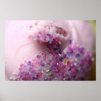 Rosa cupaka med sockerfoto poster