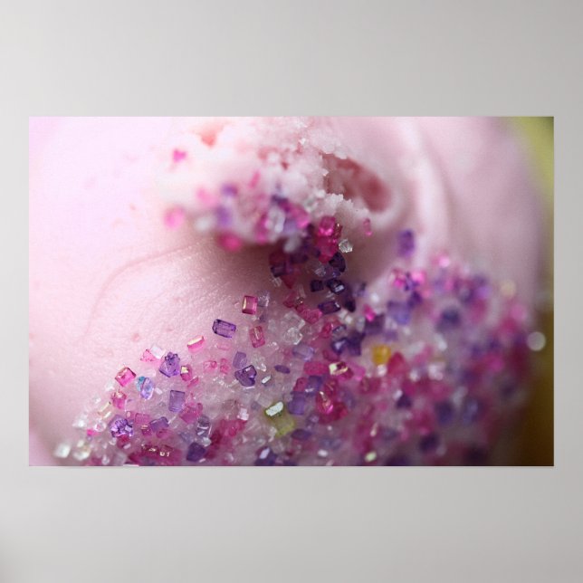 Rosa cupaka med sockerfoto poster (Framsidan)
