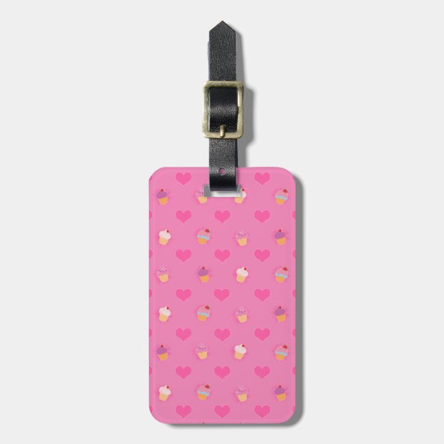 Rosa Cupaka Mönster Bagagebricka (Vertikal Framsida)
