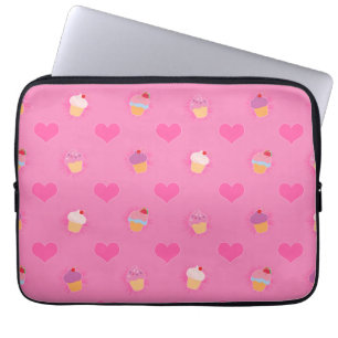 Rosa Cupaka Mönster Laptop Sleeve