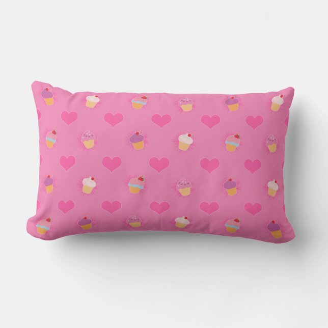 Rosa Cupaka Mönster Lumbarkudde (Framsida)
